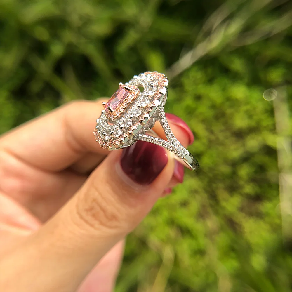 Новая модная винтажная Женская фотография с Розовыми Фианитами | Украшения и