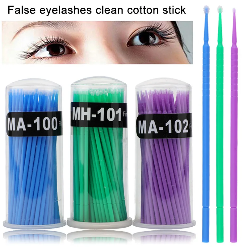 

Micro Brush Disposable Microbrush Applicators Eyelash Extensions Remove False Eyelashes Cotton Swab J9