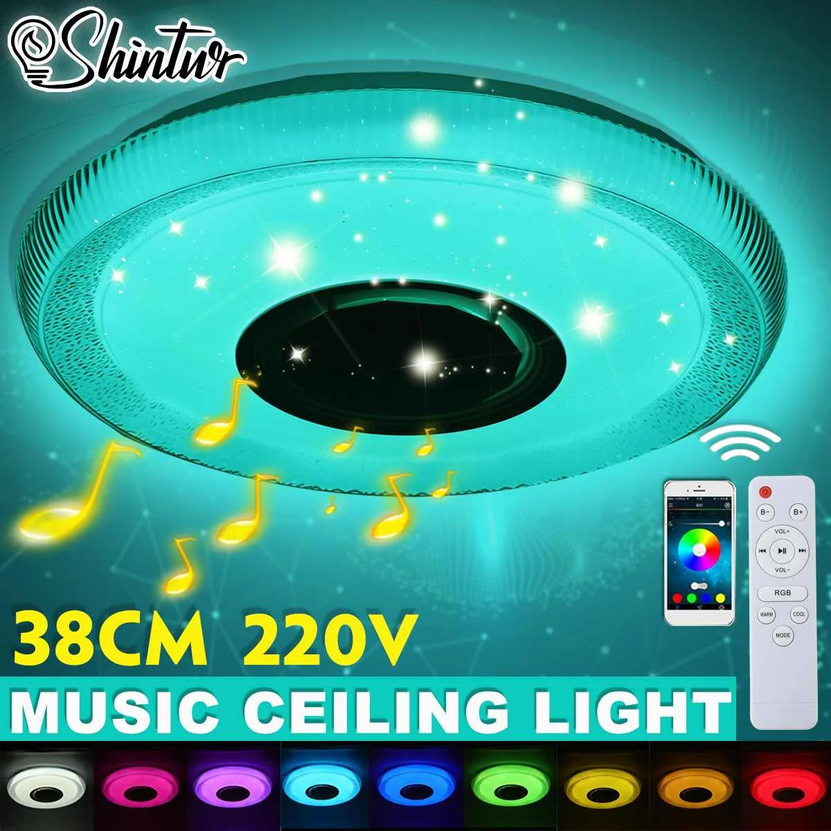

Modern RGB LED Ceiling Lights Home Lighting 38CM APP bluetooth Music Light Bedroom Smart Ceiling Lamps With Remote Control
