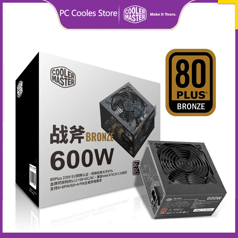 Master 500w Chassis Power Supply 80plus Bronze Medal Dc Gold Medal Architecture With Silent Fan 12v 400/550/600/550 Watts
