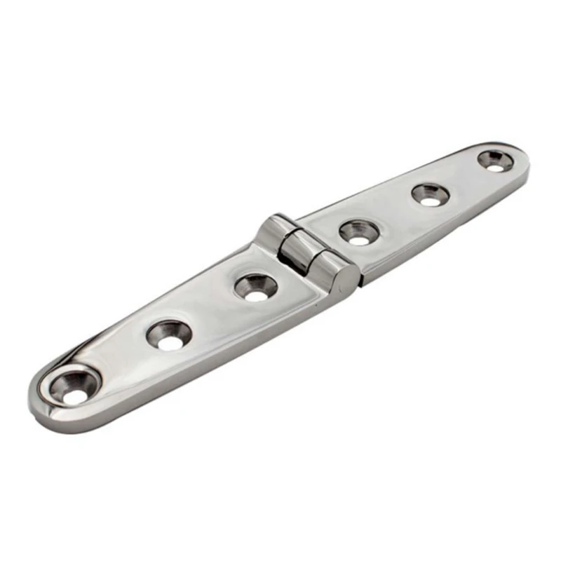 

2PCS Stainless Steel 316 Strap Hinge with 6 Holes 152mm Mirror Polish Marine Boat Hardware Cast Door Strap Hinges