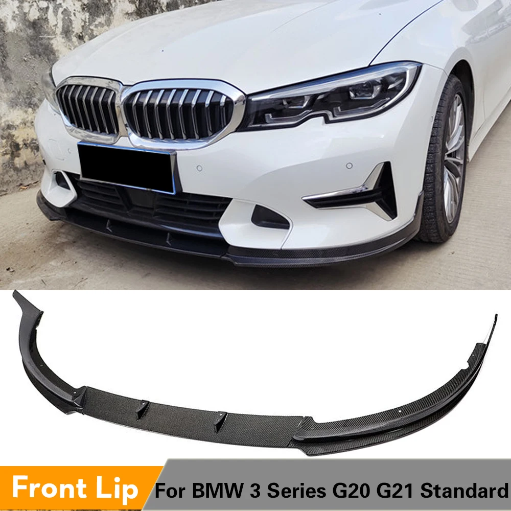 

Спойлер для переднего бампера для BMW 3 серии G20 G21, стандартный бампер 2018-2021, спойлер для переднего бампера из углеродного волокна