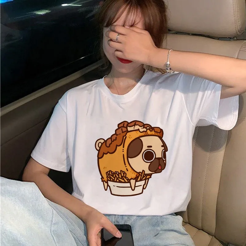 

Dachshund Pug Teckel Funny T Shirt Women Harajuku Cute Top Female Animal Graphic Tees Lovers kawaii Street loose short sleeve