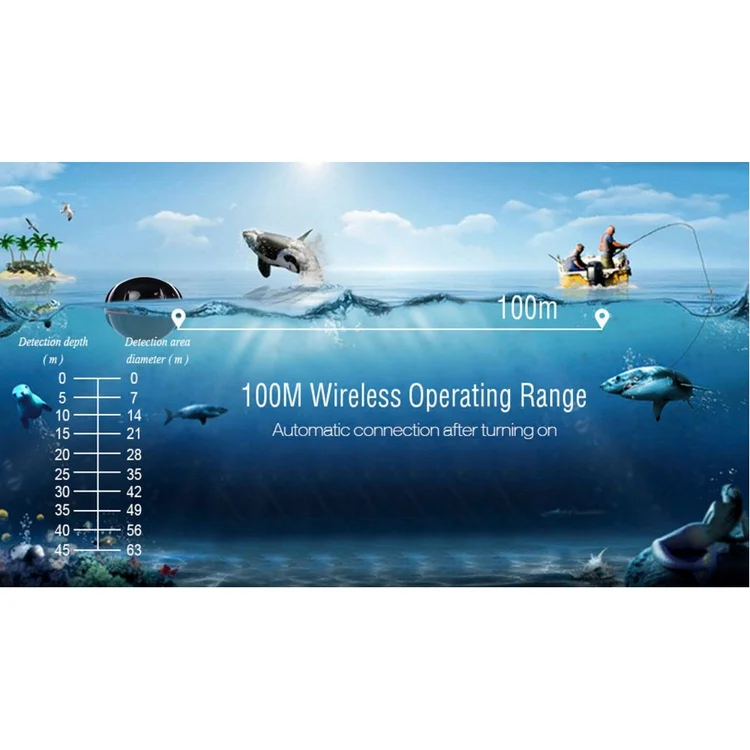 Умный Портативный глубинный рыболокатор с беспроводным гидролокатором 100 м