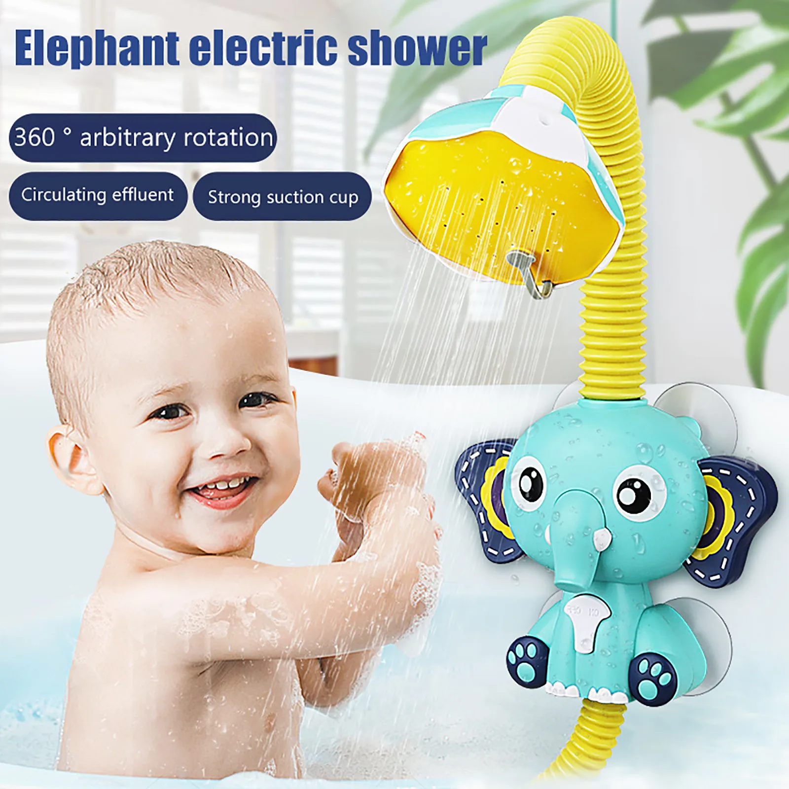 

Электрический слон, Игрушки для ванны с распылителем воды для детей, детская игрушка для ванны, смеситель для ванны с сильной присоской, дет...