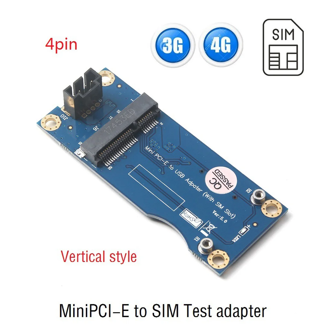 Mini PCI-E к USB с адаптером для SIM-карты 3G 4G USIM карта WWAN/LTE GPS модуль горизонтальным