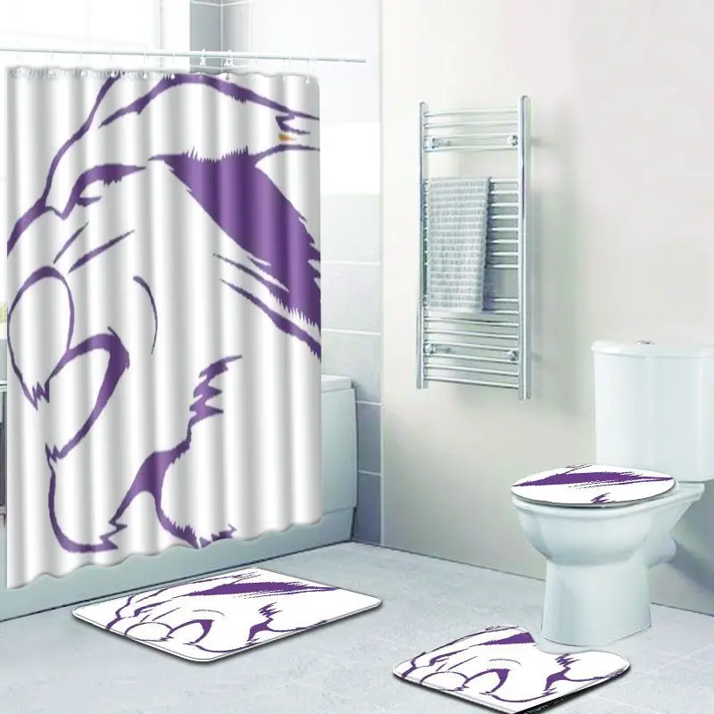 

Zeegle Cartoon Bath Mat Set Waterproof Toilet Shower Curtain Toilet U Type Mat Pedestal Rug Absorption Soft Foot Mat Floor Rug