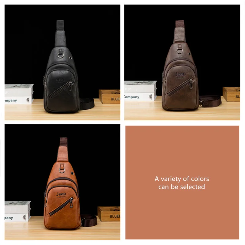 JEEP BULUO Men's Capacity Multifunction Fashion Crossbody Bag Shoulder Bags Short Trip Messenger Chest Bag Pack For Male