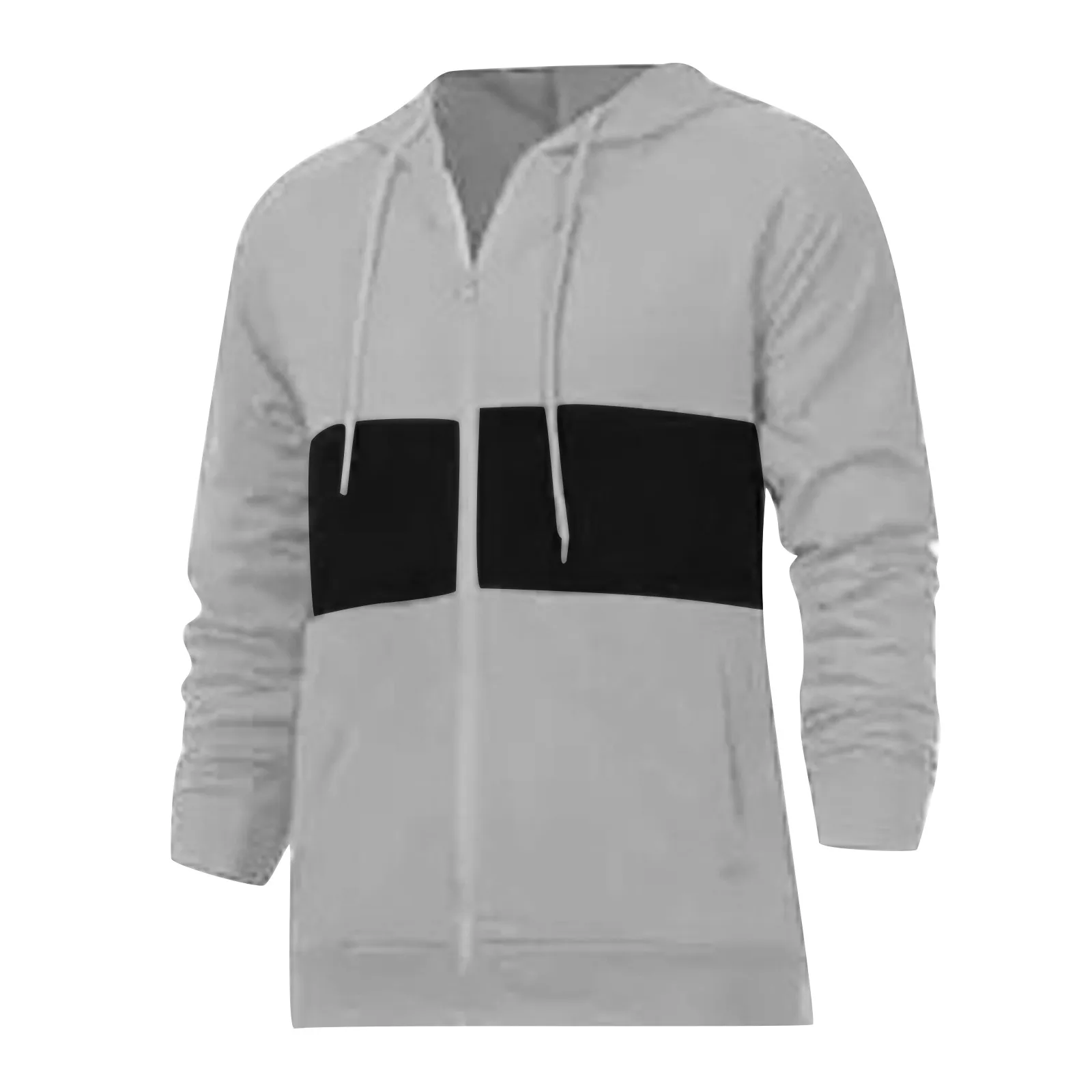 

Мужской плюшевый кардиган Nice Pop, Классическая куртка на молнии, с капюшоном, контрастных цветов, сезон весна-осень