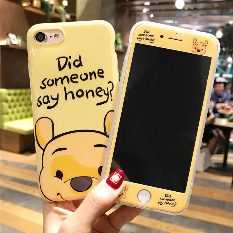 Для IPhone 11 Милая крышка Дейзи Дональд+ закаленное стекло для IPone XR XS Pro Max X 7 8 6s Plus уши Минни-Маус чехол Аксессуары