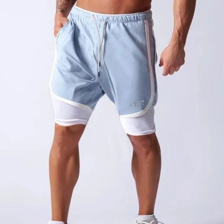 

New Born To Lyft Sports Running Shorts High Quality Quick-drying Fitness Jogging Shorts Men's 2 In 1 Shorts Casual Shorts