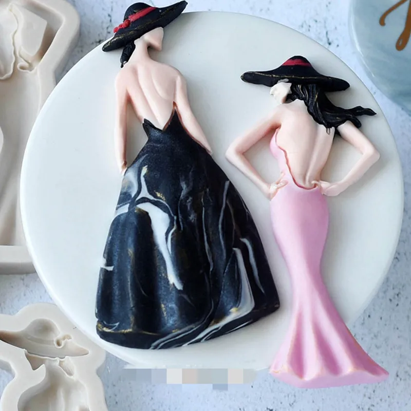 Kitchen Cake Baking Decoration Beautiful Sexy Girl Silicone Mold DIY Epoxy Resin Clay Plaster Crafts | Дом и сад
