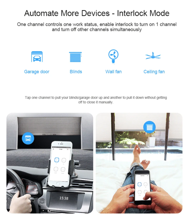 Смарт-переключатель SONOFF 4CHR3 4CHPROR3 4-gang/4 Way Wifi 433mhz RF Control Support Alexa Google Smartthings Яндекс Alice