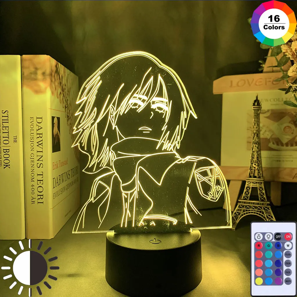 Светодиодный Ночной светильник с рисунком из аниме атака лампа для детской