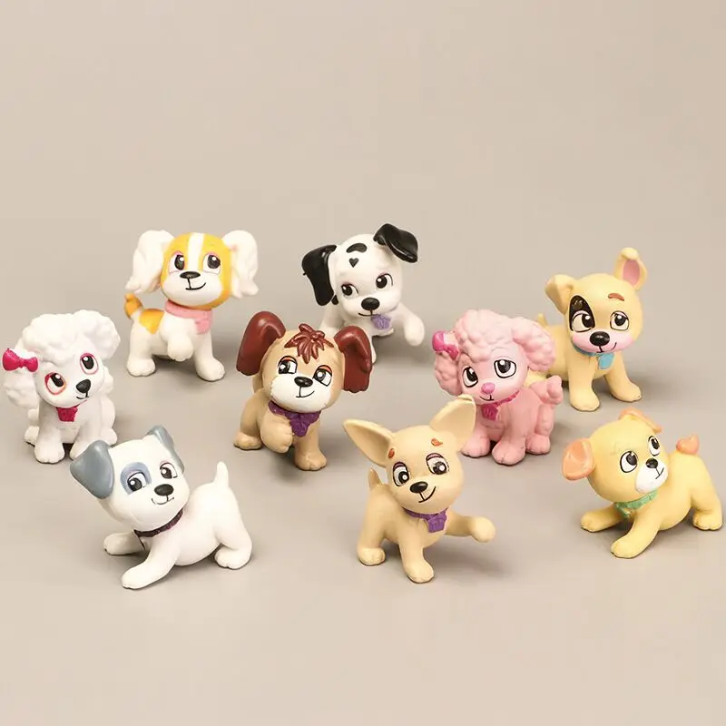 

9Pcs/Set Cartoon Puppy Pet Dog PVC Doll Action Toy Figures 3-5CM