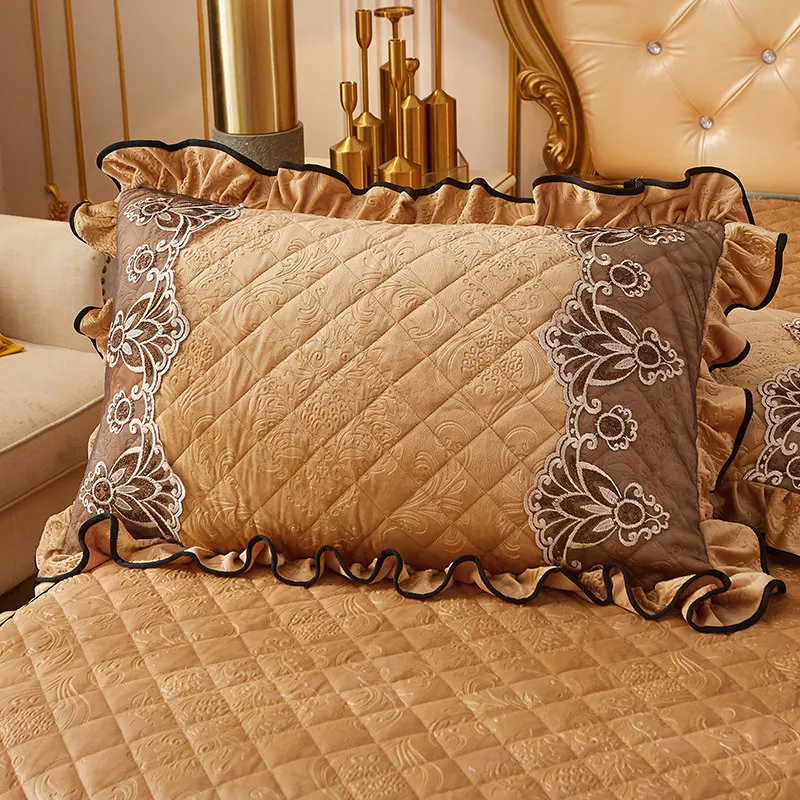 2 шт. тисненый бархатный стеганый вышитый кружевной чехол для подушки домашний