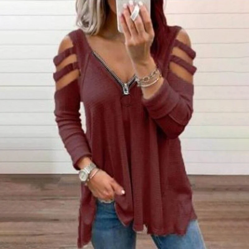 Женская ажурная блузка в полоску однотонная плиссированная с открытыми плечами