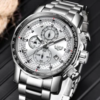 2022 lige fashion mens watches stainless steel top brand luxury sport chronograph quartz watch men black watch relogio masculino