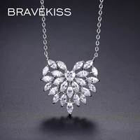 bravekiss wedding necklaces heart brand pendant clear cz necklaces trendy jewelry jewelry for women gifts accessories new un0384