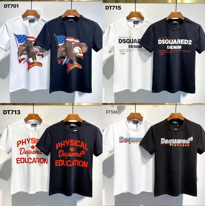 

Футболка DSQUARED2 Мужская/женская с принтом, брендовая уличная одежда с круглым вырезом и коротким рукавом, с графическим принтом, в итальянско...