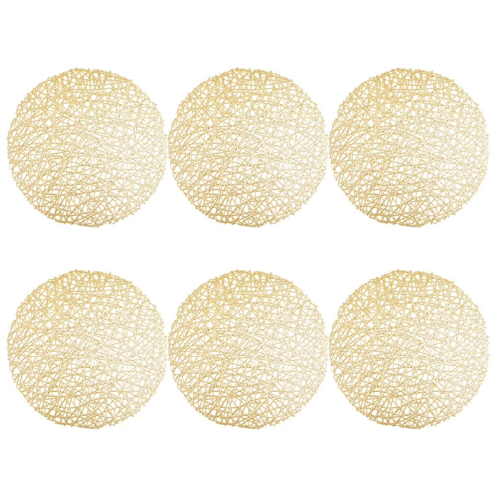 

6pcs Desktop Reusable Dish Plate Bowl Pads Table Placemats Round Cup Mats