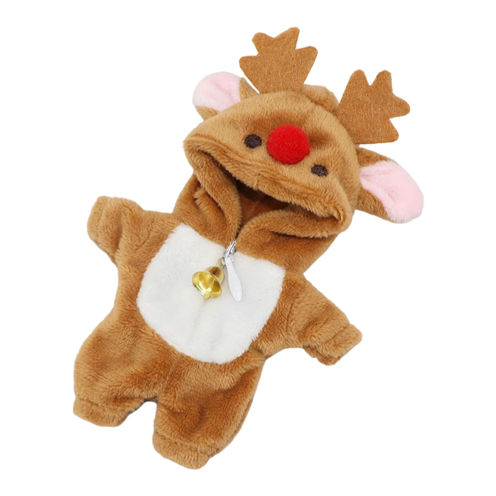 

Elk Jumpsuit Pajamas Plush Doll Clothes Bodysuit Fashion OB11 GSC Doll Clothes for 16CM Doll