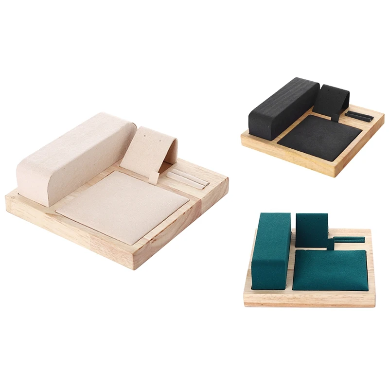 

Bamboo Wood Jewelry Display Tray Jewelry Set Storage Display Counter