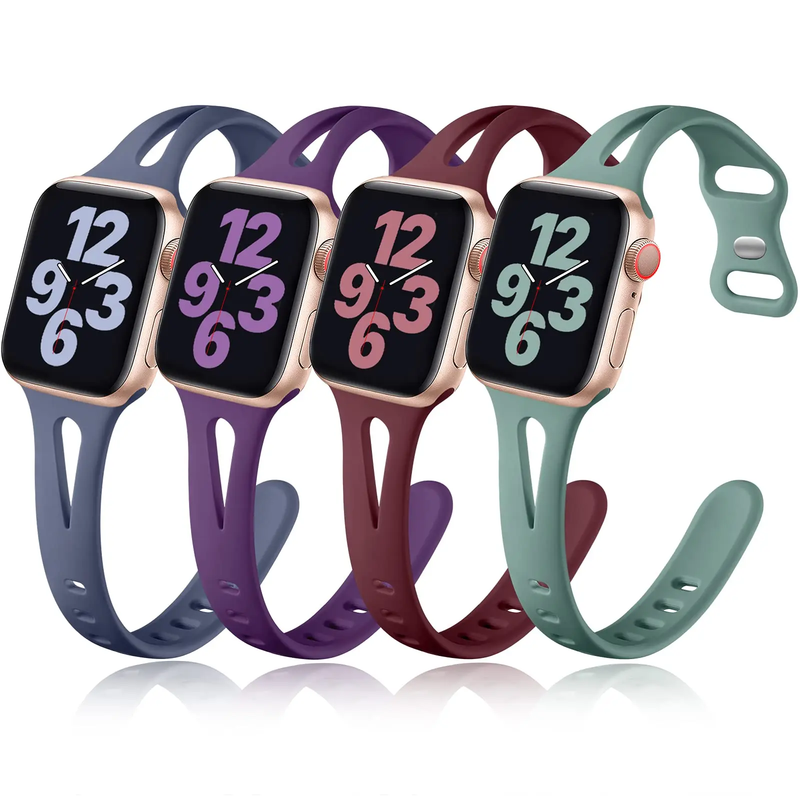 

Silicone Strap For apple Watch band 44mm 40mm 45mm 41mm 40 44 mm Breathable Accessories watchband bracelet iWatch 3 4 5 se 6 7