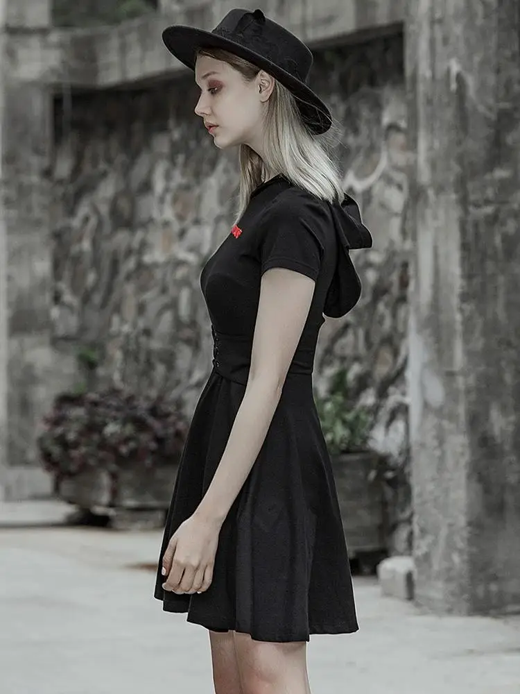 Женское облегающее маленькое платье в стиле панк с капюшоном PQ566LQ Азиатский