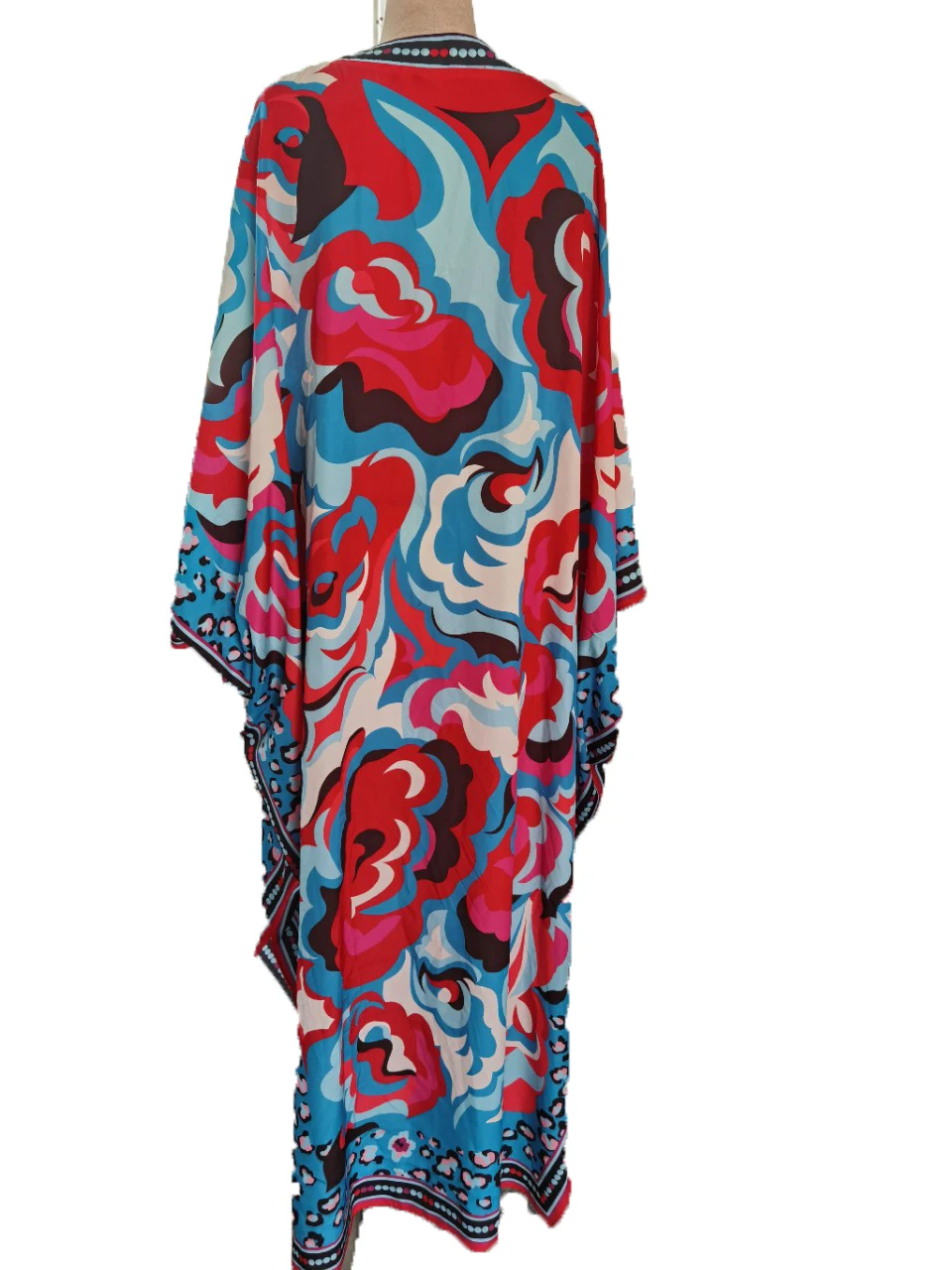 New Women's Bohemian kaftan long dresses 2020 Summer Fashion printed Knitted silk Caftan Beach maxi dress for women