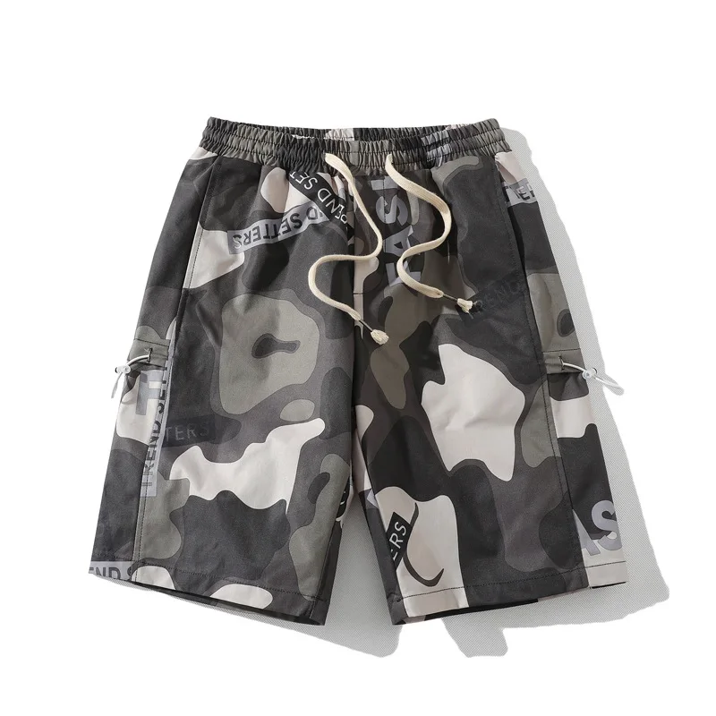 

New Summer Camouflage Printed Men's Beach Shorts Thin Loose Knee Length Casual Shorts Streetwear Fitness Lovers Short Sweatpants