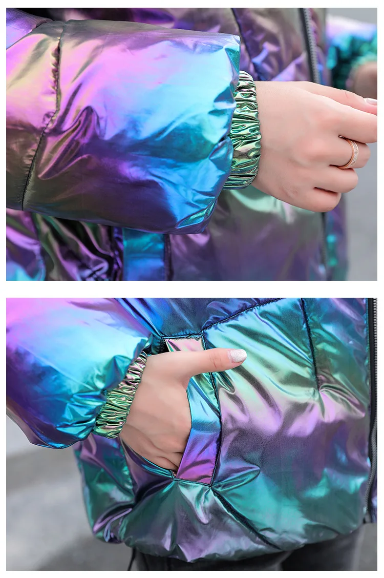 Яркая яркая тканевая цветная женская пуховая хлопковая куртка 2021 зимняя