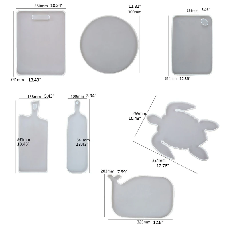 

Beach Turtle Whale Tray Resin Mold Round Rectangle Serving Tray Coaster Silicone Molds Epoxy Resin Tray Molds Craft Tool