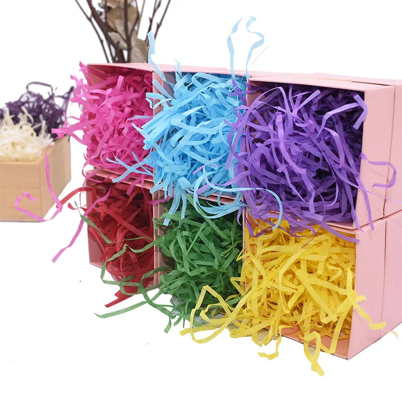 50/100 г бумажная рафия измельченный DIY Подарочная коробка наполнение Crinkle бумага конфетти Свадебная подарочная коробка Заполненные украшения 8