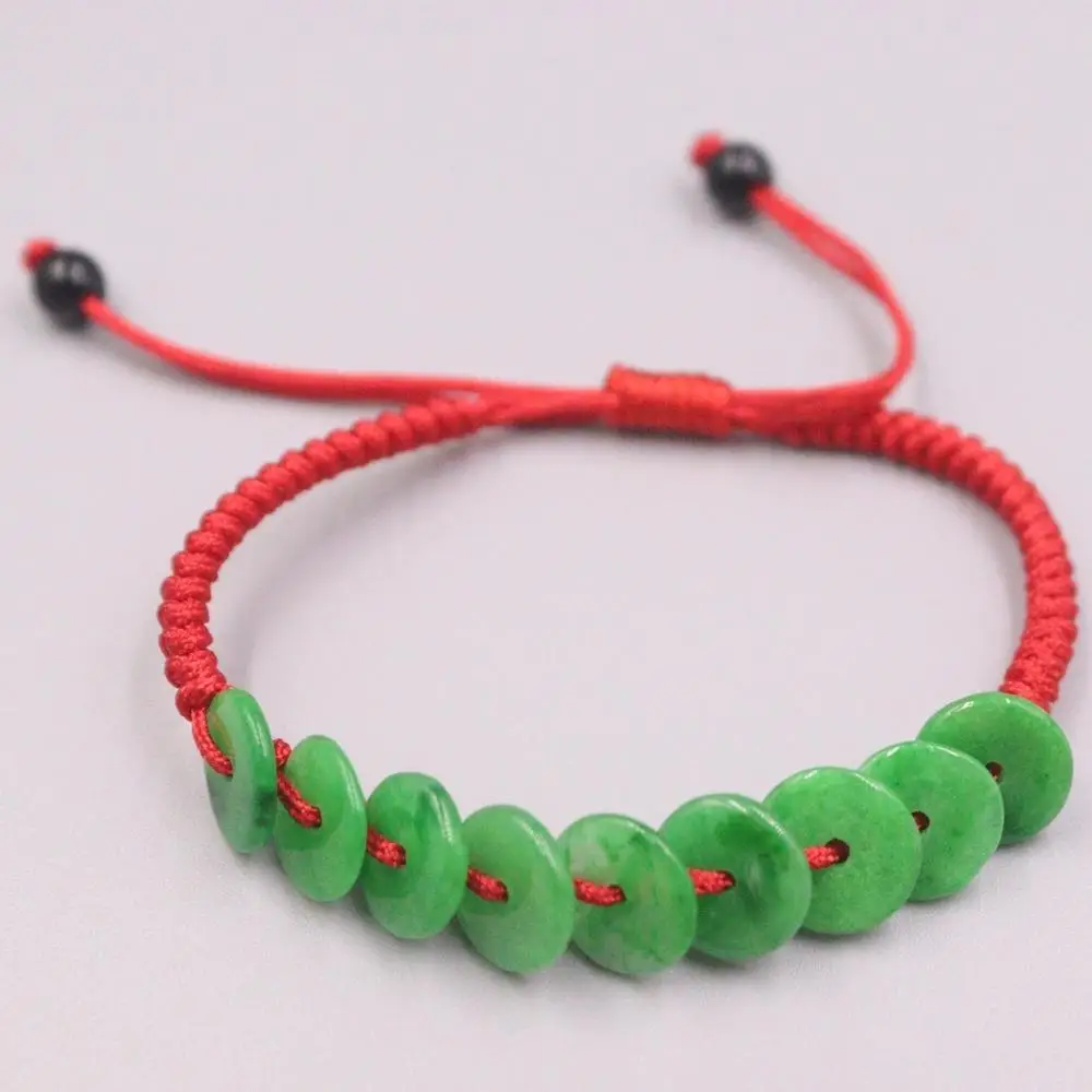 Браслет из натурального нефрита и круглые зеленые защитные пуговицы браслет на