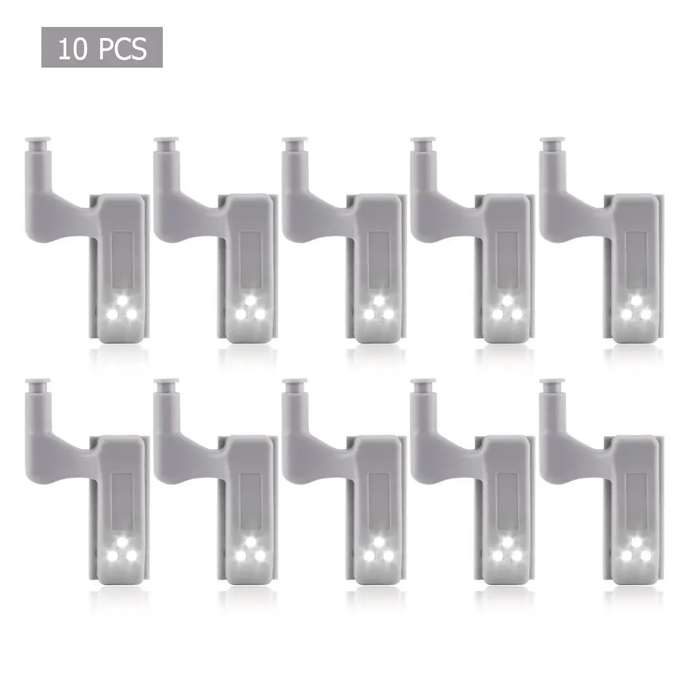 

10pcs Intelligent Cabinet Lights 0.3w Cupboard Closet Wardrobe Door Inner Hinge Led Sensor Lamp Night Light Bedroom No Battery