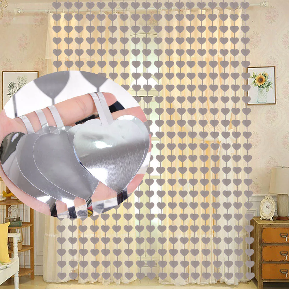 2 м сердце фольга дверь занавес День Рождения украшения взрослых блесток фон окна