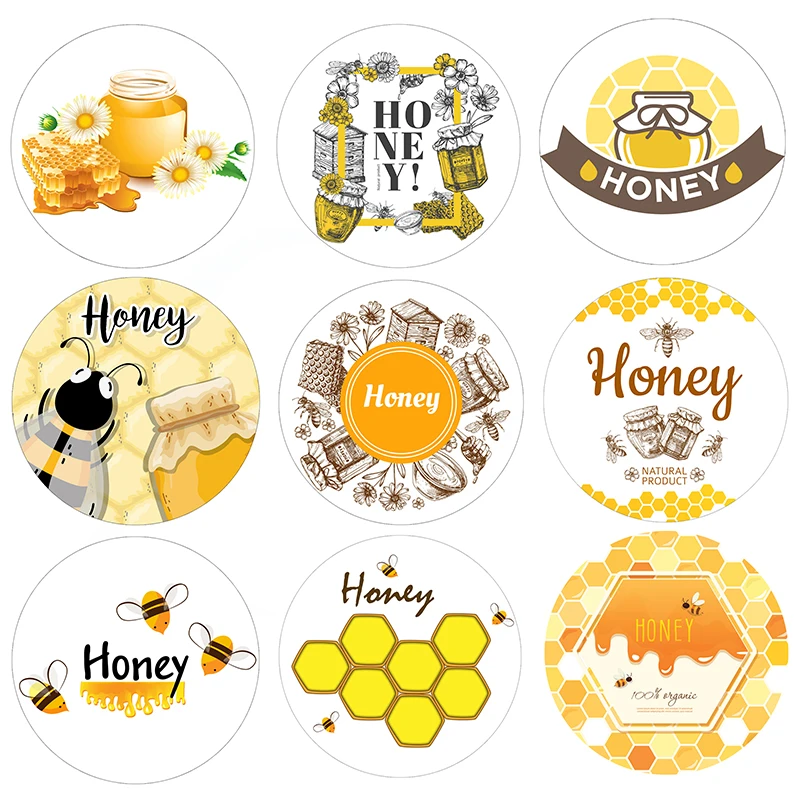 1 8 дюймовая наклейка для крышки сотового горшка s Bee Sweet Honey круглая наклейки