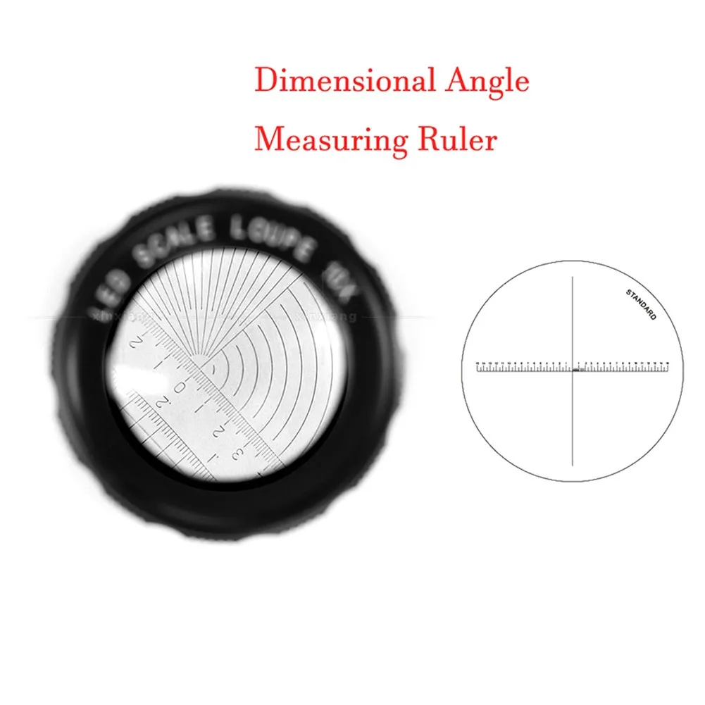 

10X Magnifier 6pcs/set Durable High Quality LED Lit Lighted Loupe Lupe