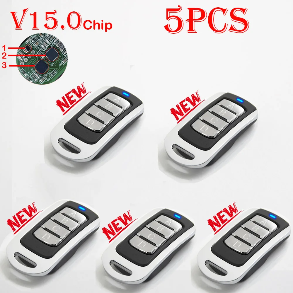 

5PCS 4 in 1 Gate Remote Control Garage Door Opener Compatible FORSA JCM PUJOL ERREKA HORMANN APRIMATIC Wireless Transmitter Key