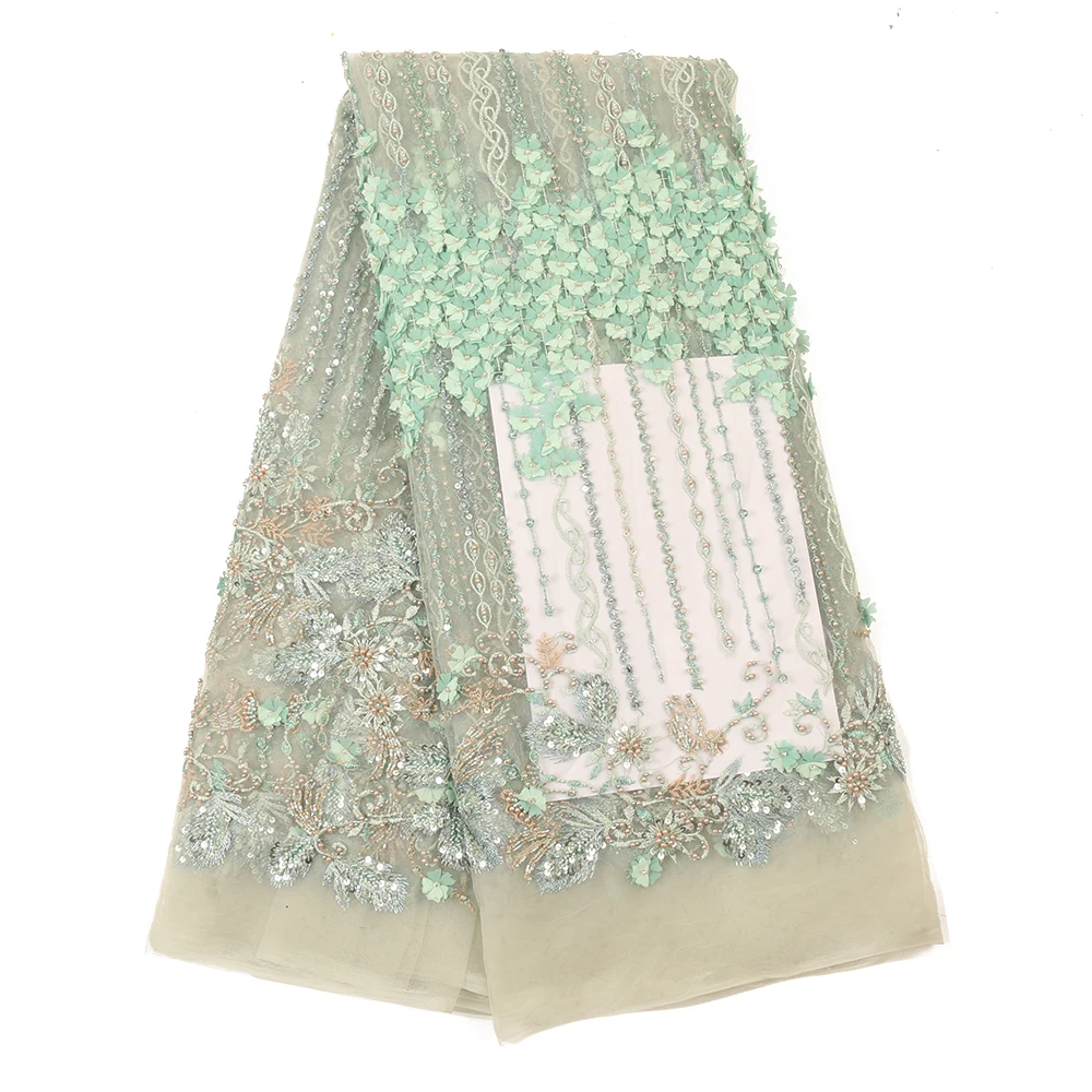 NIAI африканская кружевная ткань 2020 Высокое качество Кружева из бисера