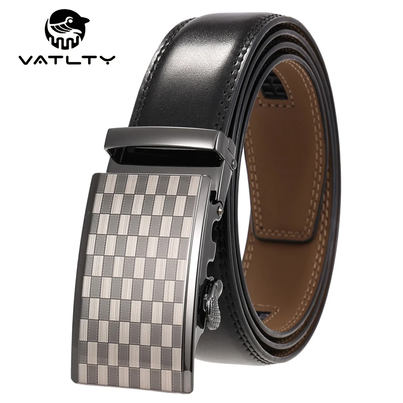 

VATLTY Natural Cowhide Belt For Men Hard Rust-proof Alloy Buckle Without Interlayer Real Leather Business Belt Men's Accessories
