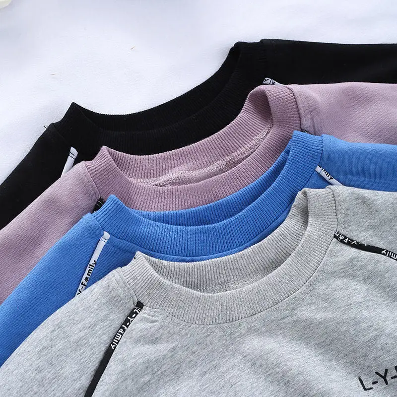 

Children Baby Girls Boys Clothing Set 2021 Toddler Outfits Kids Spring Fall Girl Grey Tracksuit Sportwear Sport Suit 2- 8 Years