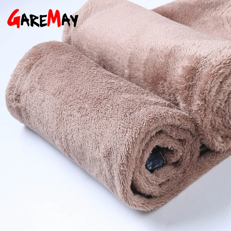 Зимние женские джинсы бойфренд с высокой талией флисовые черные винтажные