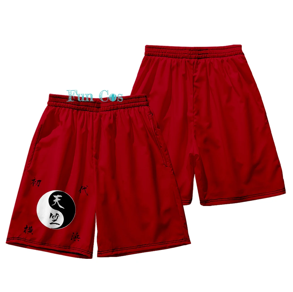 Мужская футболка с коротким рукавом черная/красная Униформа тенджику из аниме