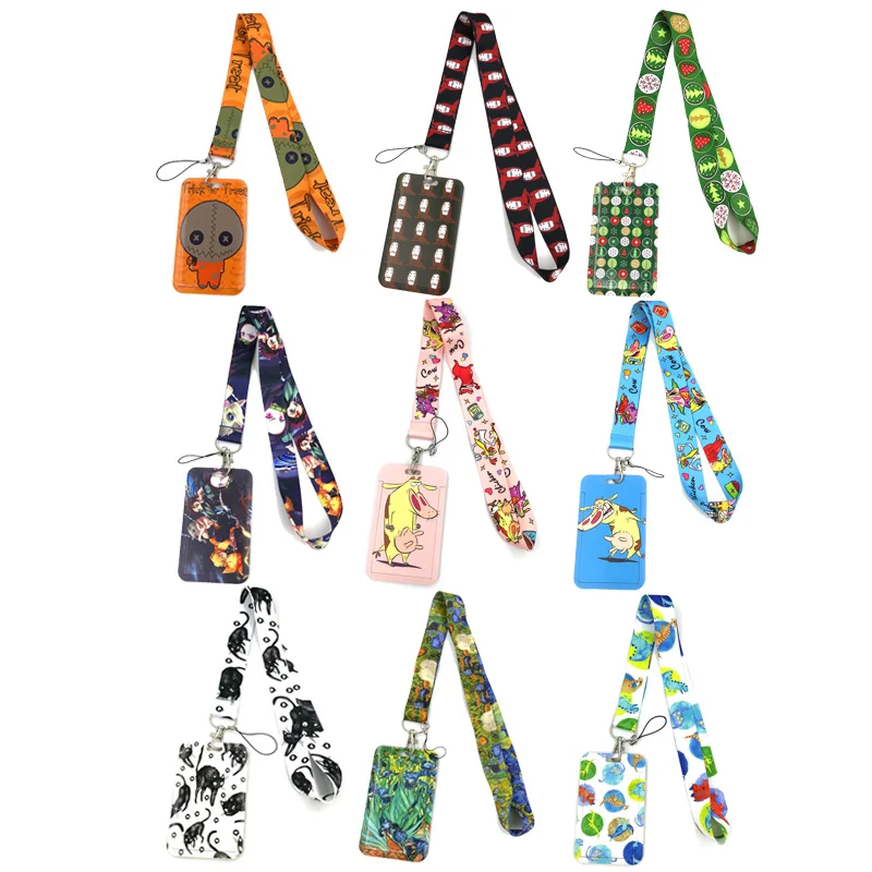 

animation Fashion Lanyard ID Badge Holder Bus Pass Case Cover Slip Bank Credit Cards Holder Strap Card Holder