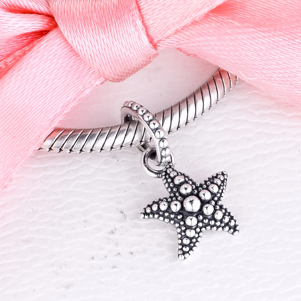 

Beaded Starfish Pendant Original 925 Silver Beads For Jewelry Making Fits Beaded Chain Bracelets Fashion Female