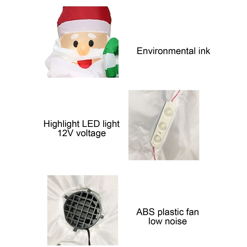 

Christmas Santa with Candy Canes Inflatable Airblown Ornaments Prop Yard Giant