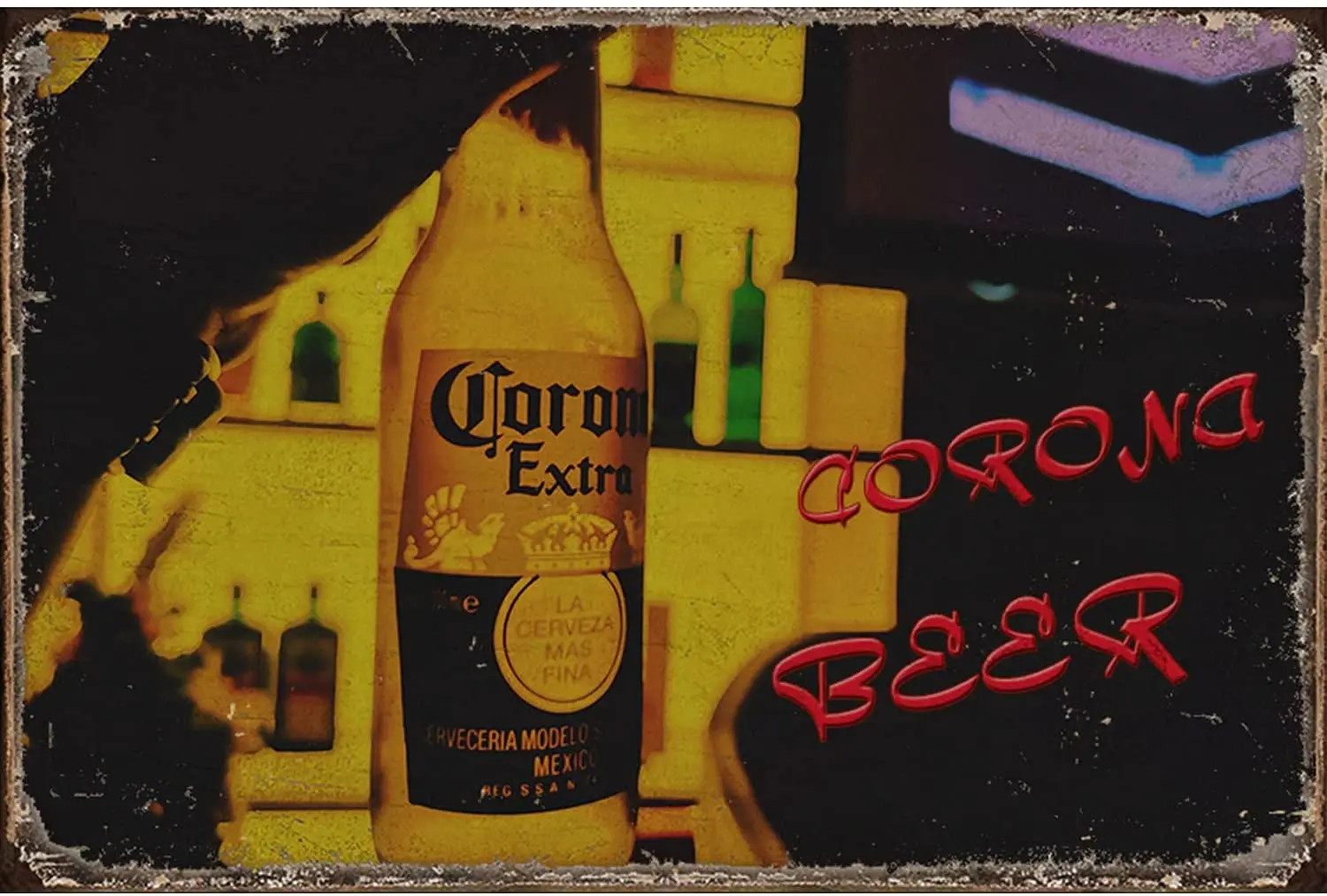 

Midnight life beer tin sign wall decoration RETRO decoration family bar club main Tin Sign exclusive Cafe metal 8X12 inch