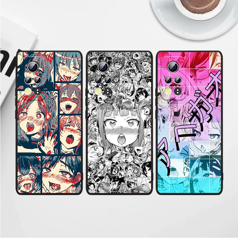 Ahegao Манга Девушка для Honor Magic 3 View 20 10X 10i 10 X10 9N 9X 9C 9A 9S 9 V9 Lite Pro Plus 5G Capa черный чехол